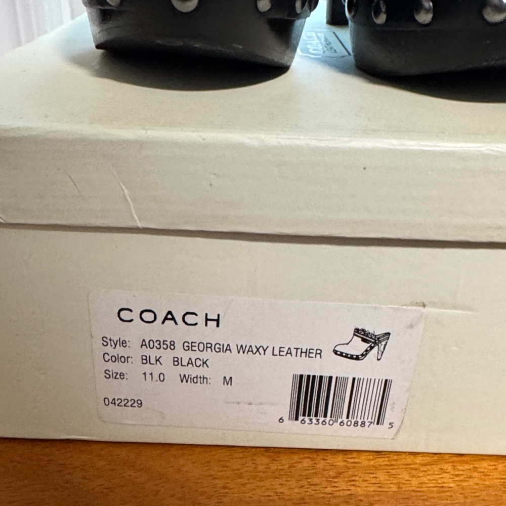 Coach Black Fur-Trimmed Women's Mules - Picture 2 of 4